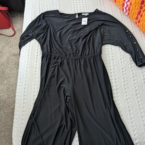 Black Jumpsuit with Button Detail